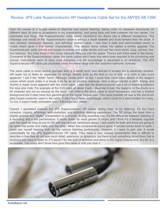 Superconductor HP upgrade cables for ABYSS AB1266